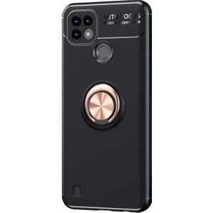 Realme C21 Kılıf Kickstand Ring Holder Siyah Rose