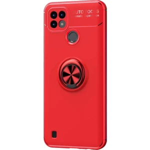Realme C21 Kılıf Kickstand Ring Holder Kırmızı