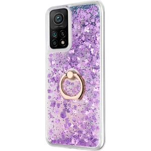 Xiaomi Mi 10T Kılıf Glitter Liquid Holder Mor