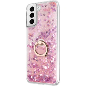Samsung Galaxy S21 Fe Kılıf Glitter Liquid Holder Pembe