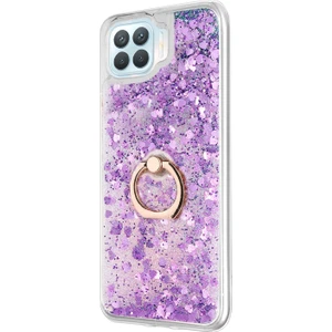 Oppo Reno 4 Lite Kılıf Glitter Liquid Holder Mor