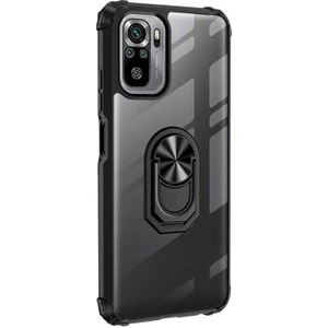 Xiaomi Redmi Note 10S Kılıf Grande Clear Ring Holder Siyah
