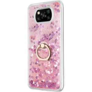Xiaomi Poco X3 Nfc Kılıf Glitter Liquid Holder Pembe