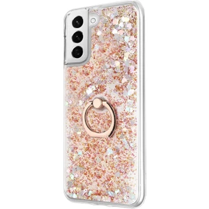 Samsung Galaxy S21 Fe Kılıf Glitter Liquid Holder Gold