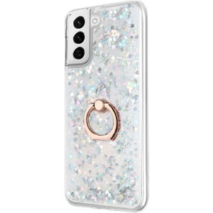 Samsung Galaxy S21 Fe Kılıf Glitter Liquid Holder Gümüş