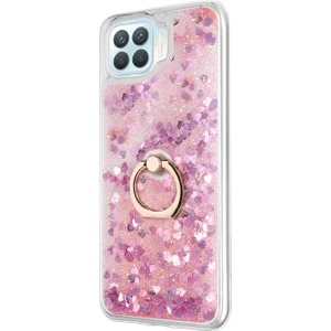 Oppo Reno 4 Lite Kılıf Glitter Liquid Holder Pembe