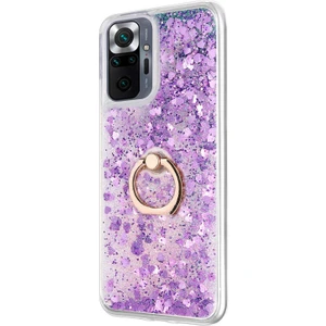Xiaomi Redmi Note 10 Pro Kılıf Glitter Liquid Holder Mor