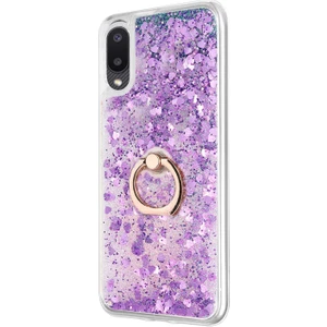Samsung Galaxy A02S Kılıf Glitter Liquid Holder Mor