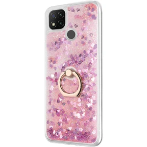 Xiaomi Redmi 9c Kılıf Glitter Liquid Holder Pembe