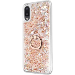 Samsung Galaxy A02 Kılıf Glitter Liquid Holder Gold