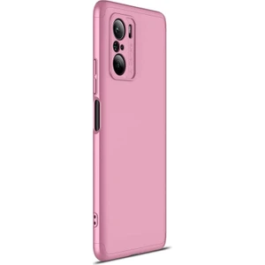 Xiaomi Redmi K40 Kılıf Double Dip 360 Protective Rose Gold