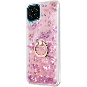 Samsung Galaxy A12 Kılıf Glitter Liquid Holder Pembe