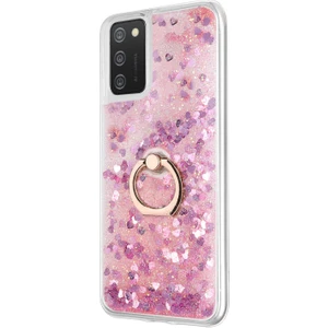 Samsung Galaxy A02S Kılıf Glitter Liquid Holder Pembe