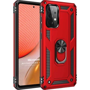 Samsung Galaxy A72 Kılıf Military Ring Holder Kırmızı