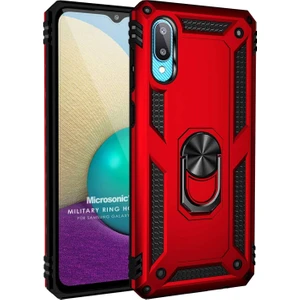 Samsung Galaxy A02 Kılıf Military Ring Holder Kırmızı