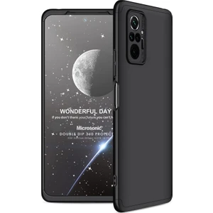 Xiaomi Redmi Note 10 Pro Kılıf Double Dip 360 Protective Siyah