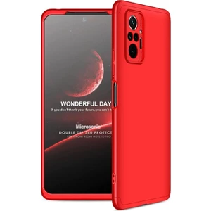 Xiaomi Redmi Note 10 Pro Kılıf Double Dip 360 Protective Kırmızı