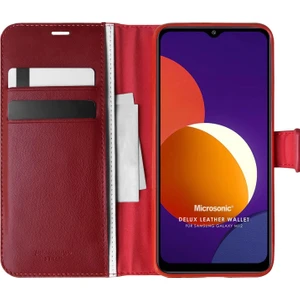 Samsung Galaxy M12 Kılıf Delux Leather Wallet Kırmızı