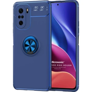 Xiaomi Poco F3 Kılıf Kickstand Ring Holder Lacivert