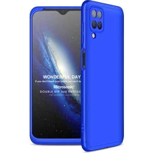 Samsung Galaxy M12 Kılıf Double Dip 360 Protective Mavi