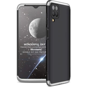 Samsung Galaxy M12 Kılıf Double Dip 360 Protective Siyah Gri