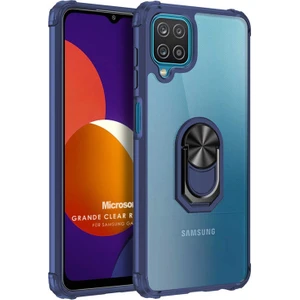 Samsung Galaxy M12 Kılıf Grande Clear Ring Holder Lacivert