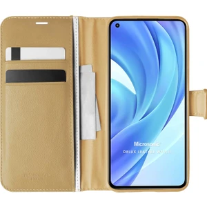 Xiaomi Mi 11 Lite Kılıf Delux Leather Wallet Gold
