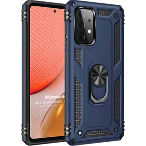 Samsung Galaxy A72 Kılıf Military Ring Holder Lacivert