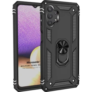 Samsung Galaxy A32 4g Kılıf Military Ring Holder Siyah