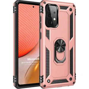 Samsung Galaxy A52 Kılıf Military Ring Holder Rose Gold