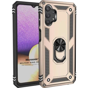 Samsung Galaxy A32 4g Kılıf Military Ring Holder Gold