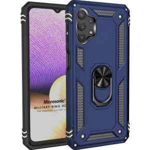 Samsung Galaxy A32 4g Kılıf Military Ring Holder Lacivert