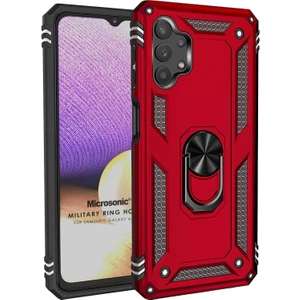 Samsung Galaxy A32 4g Kılıf Military Ring Holder Kırmızı