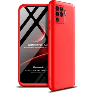 Oppo Reno 5 Lite Kılıf Double Dip 360 Protective Kırmızı