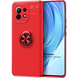 Xiaomi Mi 11 Lite Kılıf Kickstand Ring Holder Kırmızı