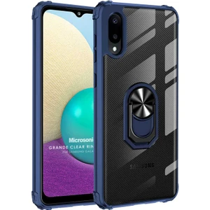 Samsung Galaxy A02 Kılıf Grande Clear Ring Holder Lacivert