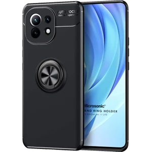 Xiaomi Mi 11 Lite Kılıf Kickstand Ring Holder Siyah