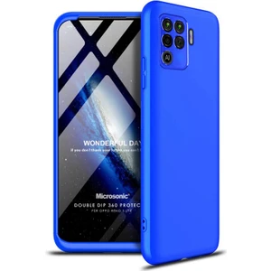 Oppo Reno 5 Lite Kılıf Double Dip 360 Protective Mavi