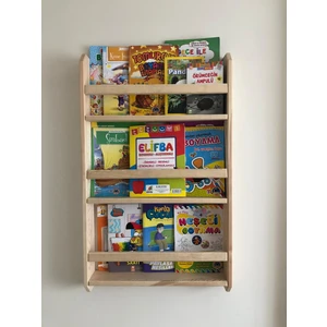 Ue Mobilya Montessori Kitaplık 3 Raflı Ahşap