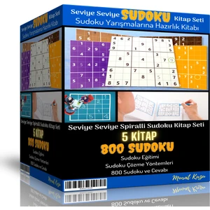 Enine Boyuna Eğitim Seviye Seviye Sudoku Kitap Seti (800 Seçilmiş Sudoku)
