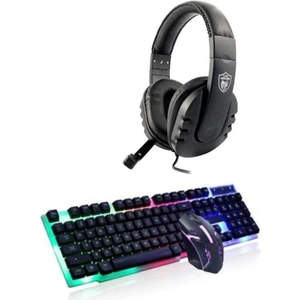 3in1 Klavye ve Mouse Seti Gaming Oyuncu Mikrofonlu Kulaklık