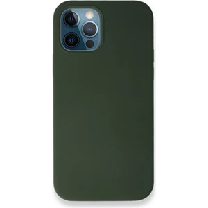 Bilişim Akademi Apple iPhone 12 Pro Max Kılıf Liquid Lansman Silikon Haki Yeşil