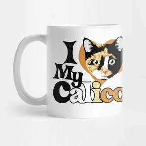 I Love My Calico Kupa Bardak