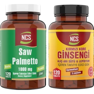 Saw Palmetto 1000 Mg Pumpkin Biotin Zinc Complex & Red Ginseng 120 Tablet Alıç Arı Sütü L Arginin Erkeklere Özel Formül