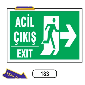 Acil Çıkış E x It (Sol) Uyarı Ikaz Levhası 25 x 35 cm