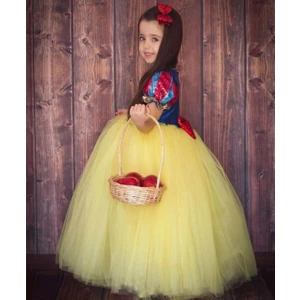 Peonia Kids Peoniakids Kız Çocuk Pulpayet Sarı Pamuk Prenses Kostüm - Özel Tasarım Doğum Günü Party Elbisesi