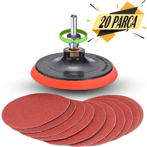 Cırt Zımpara Kağıdı El Zımparaları Ucu Seti Matkap Aparatı 115 Mm Avuç Içi Spiral Taşlama 20 Parça