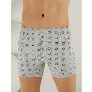 Erkek Desenli Penye Düğmeli Boxer ME010