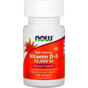 Foods, High Potency Vitamin D-3, 250 Mcg (10,000 Iu), 240 Softgels