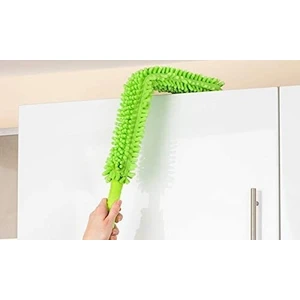 Turuncu Koli Mikrofiber Bükülebilen Toz Tüy Alma Temizleme Aparatı Fırçası Sopası